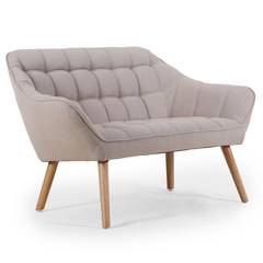 Zentao Skandinavisches 2-Sitzer Sofa mit Stoffbezug Beige