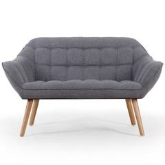 Sofa nordico Zentao 2 plz, tela gris